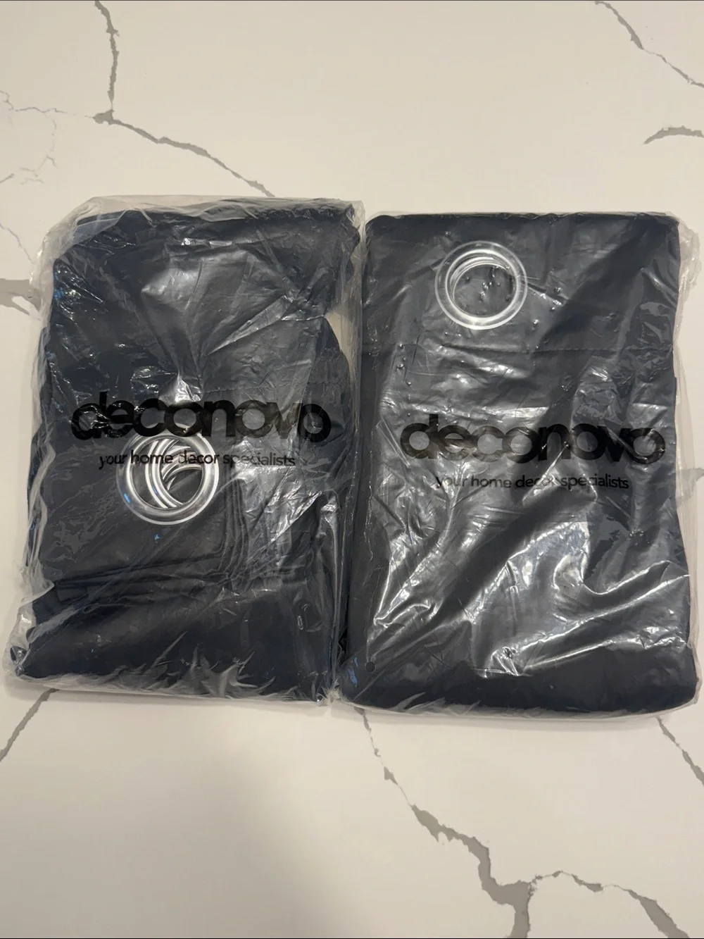 Deconovo Set of 2 Dark Grey Grommet Top Curtains 42” x 45” NEW